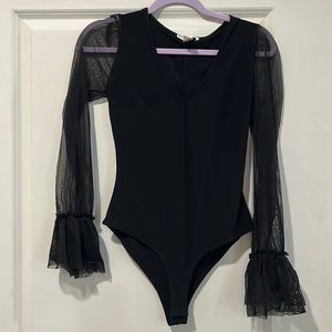 Forever 21 bodysuit with sheer sleeves